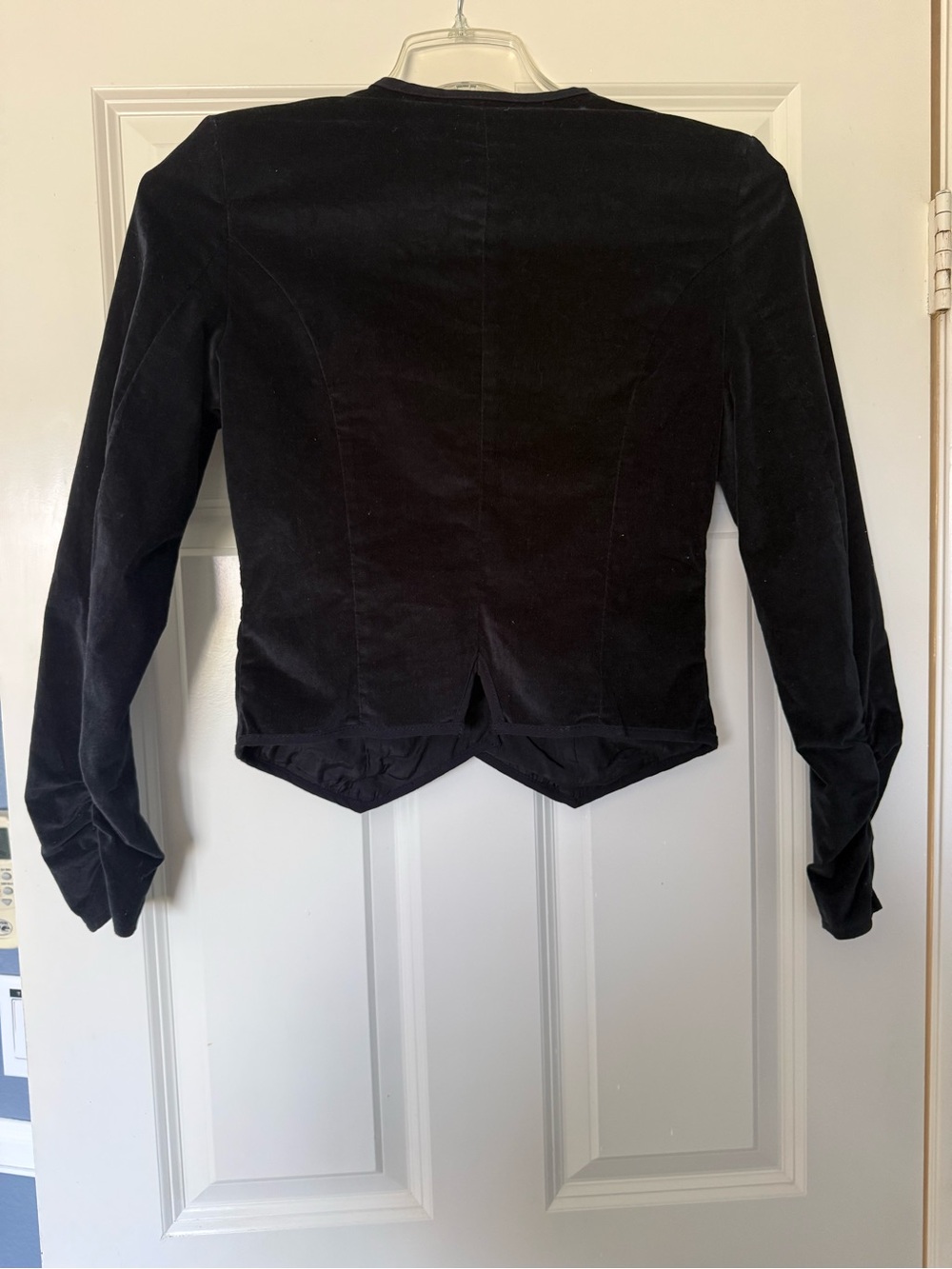 Free People Becky Jacket Black Velvet Button-Front Blazer with Gold Buttons XS - Picture 6 of 13